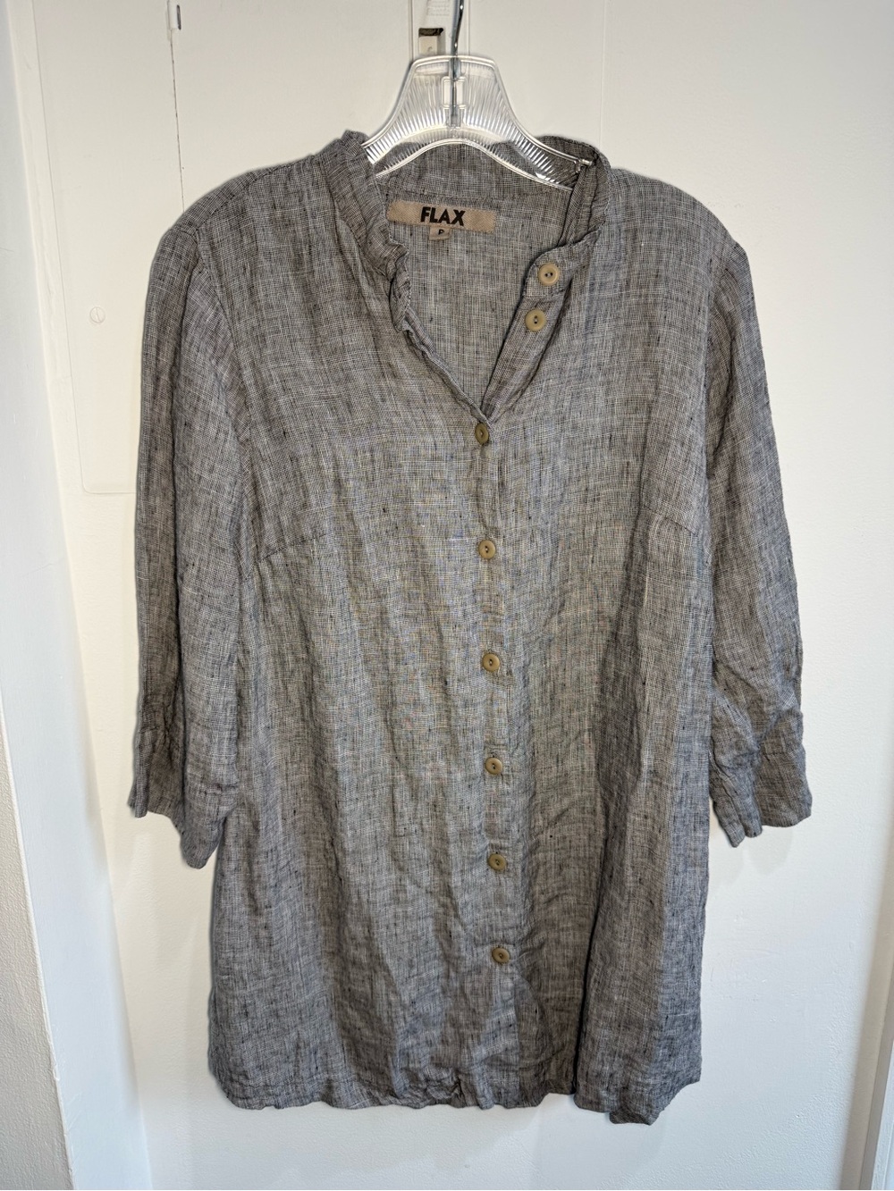 Flax Linen Button-Front Shirt - Lagenlook